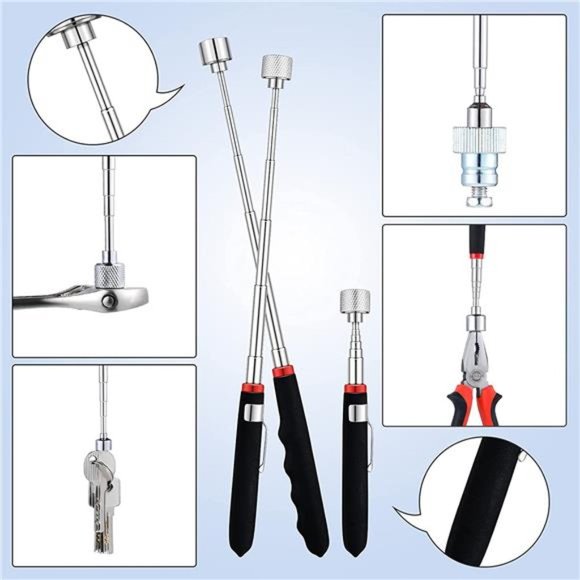 6 Pieces Telescoping Magnet Tools, Extendable Telescopic Magnetic Pick up Tools - Picture 3 of 7